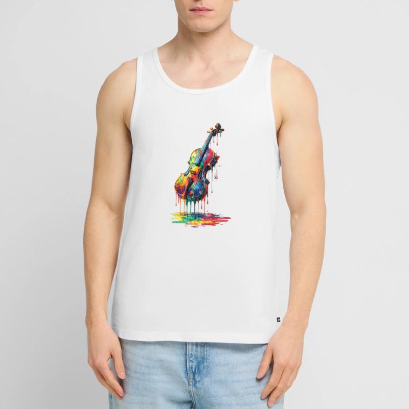 Violin with dripping paint Men's Premium Organic Tank Top
