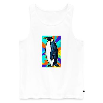 penguin - Men's Premium Organic Tank Top - white - Front - Michal (187cm)