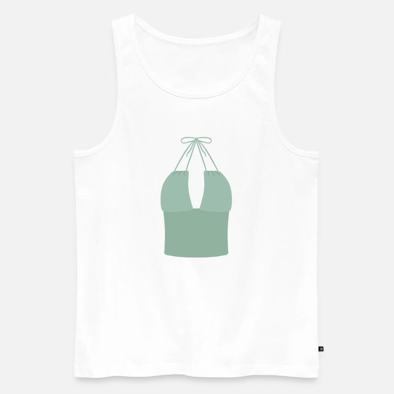 Mint Halter Bikini-Oberteil - Männer Premium Bio Tank Top - Weiß