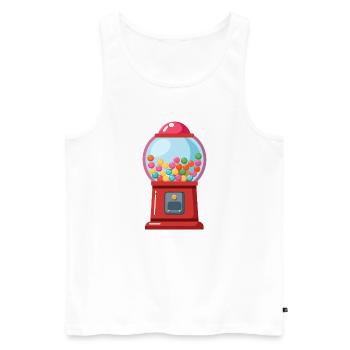 Machine à boules de chewing-gum - Débardeur bio Premium Homme - blanc - Devant - Michal (187cm)