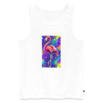 Flamingo - Männer Premium Bio Tank Top - Weiß - Vorne - Michal (187cm)