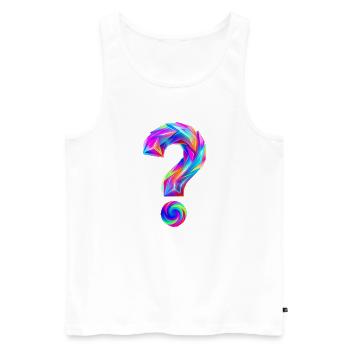 Fragezeichen - Männer Premium Bio Tank Top - Weiß - Vorne - Michal (187cm)