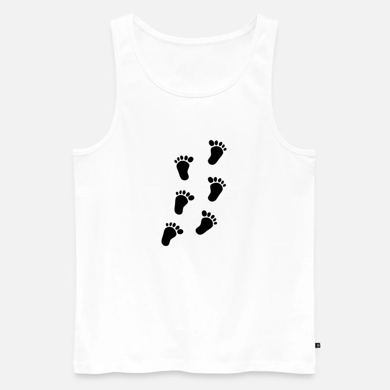 babyfüße - Männer Premium Bio Tank Top - Weiß