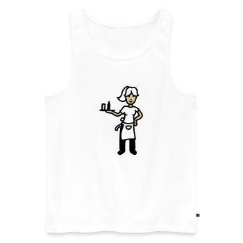 Serveuse - Débardeur bio Premium Homme - blanc - Devant - AI Model Male 178 light (178cm)