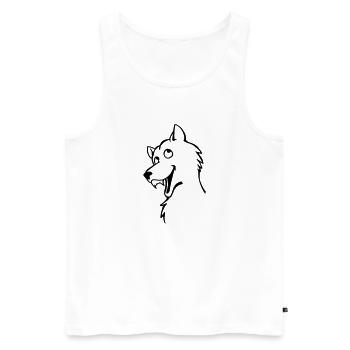 Wolf - Men's Premium Organic Tank Top - white - Front - AI Model Male 178 light (178cm)