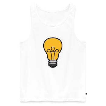 gluehbirne licht strom idee schlau ueberlegen loes - Männer Premium Bio Tank Top - Weiß - Vorne - AI Model Male 178 light (178cm)