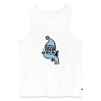 fucking cold - Men's Premium Organic Tank Top - white - Front - AI Model Male 178 light (178cm)