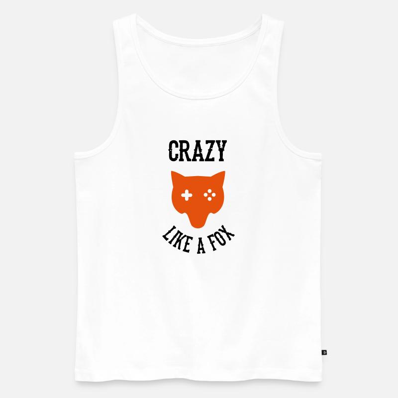 Crazy Like a FOX - Männer Premium Bio Tank Top - Weiß
