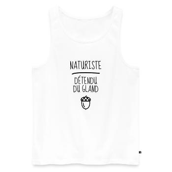 Naturiste : Détendu du gland / Naturisme Nudiste - Men's Premium Organic Tank Top - white - Front - AI Model Male 178 light (178cm)