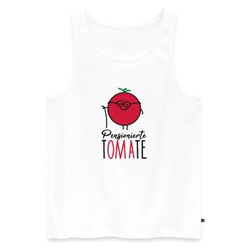 Pensionierte Oma - Männer Premium Bio Tank Top - Weiß - Vorne - Michal (187cm)