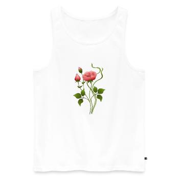 Fleurs - Débardeur bio Premium Homme - blanc - Devant - Michal (187cm)