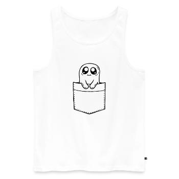 Geist mitnehmen Brusttasche Comic - Männer Premium Bio Tank Top - Weiß - Vorne - AI Model Male 178 light (178cm)