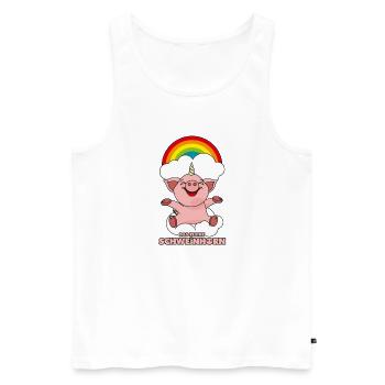 Das kleine Schweinhorn - Männer Premium Bio Tank Top - Weiß - Vorne - Michal (187cm)