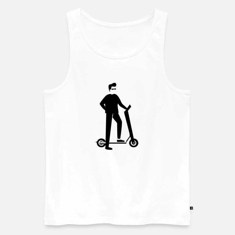 E-Scooter E-Roller Scooter - Männer Premium Bio Tank Top - Weiß