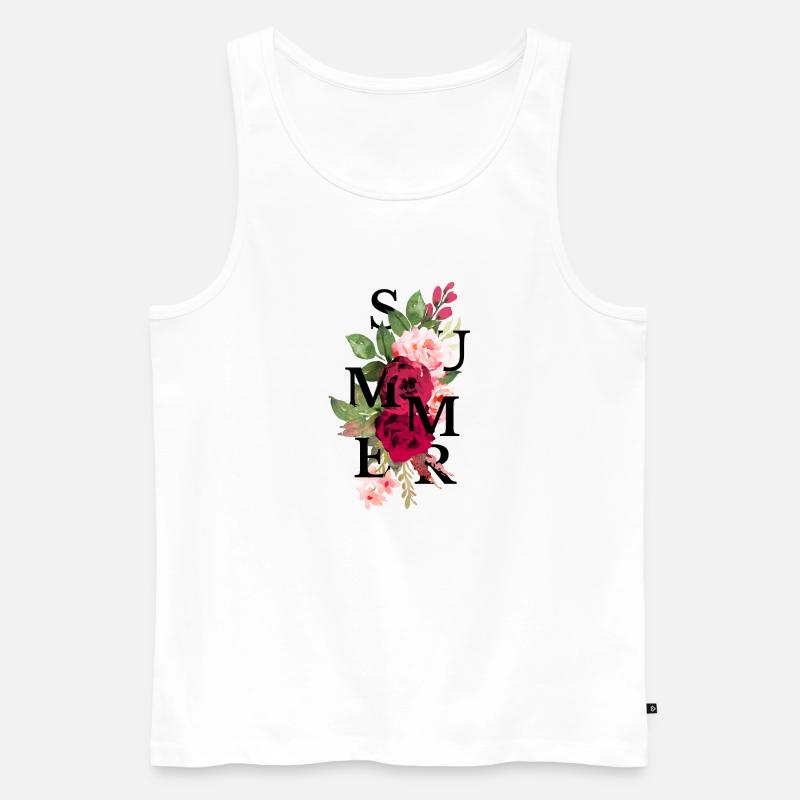 Sommerblume - Männer Premium Bio Tank Top - Weiß