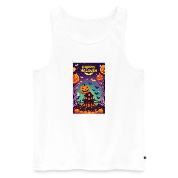 Happy Halloween - Männer Premium Bio Tank Top - Weiß - Vorne - Michal (187cm)