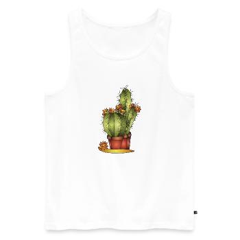 Flowers - Men's Premium Organic Tank Top - white - Front - Michal (187cm)