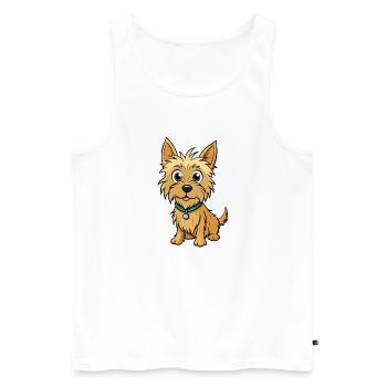 Kurioser Cairn Terrier Digitale Kunst - Männer Premium Bio Tank Top - Weiß - Vorne - AI Model Male 178 light (178cm)