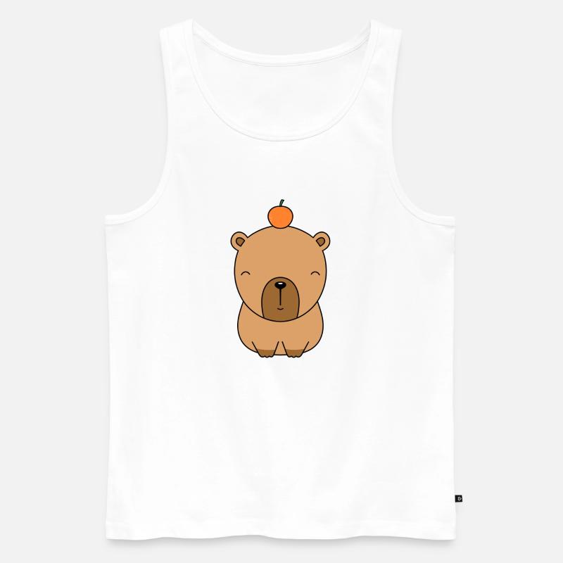 süßes capybara sitzend - Männer Premium Bio Tank Top - Weiß