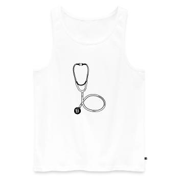 Doctor Stethoscope Symbol Medical Hear Expertise - Men's Premium Organic Tank Top - white - Front - AI Model Male 178 light (178cm)