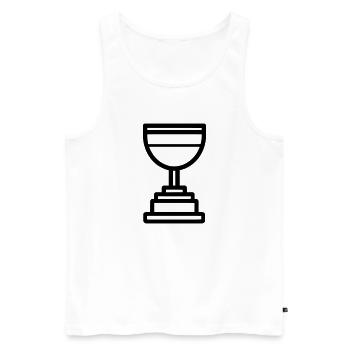 Trophäe - Männer Premium Bio Tank Top - Weiß - Vorne - Michal (187cm)