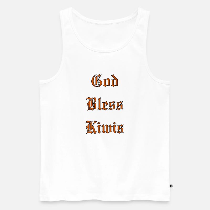 GodBlessKiwis - Männer Premium Bio Tank Top - Weiß