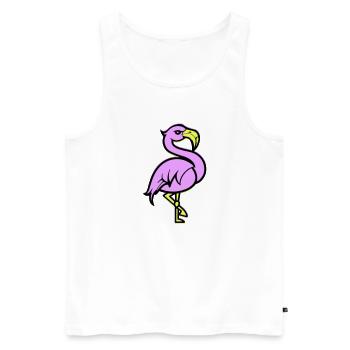 Bande dessinée Flamingo - Débardeur bio Premium Homme - blanc - Devant - Michal (187cm)