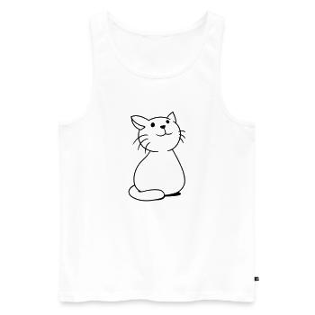 chat mignon a l’air heureux souriant chaton amusant - Débardeur bio Premium Homme - blanc - Devant - Michal (187cm)