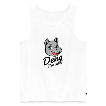 Deng I'm cute! - Männer Premium Bio Tank Top - Weiß - Vorne - Michal (187cm)