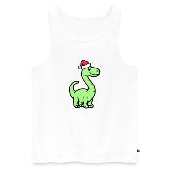 Dinosaurier Brontosaurus Weihnachtsmann - Männer Premium Bio Tank Top - Weiß - Vorne - Michal (187cm)