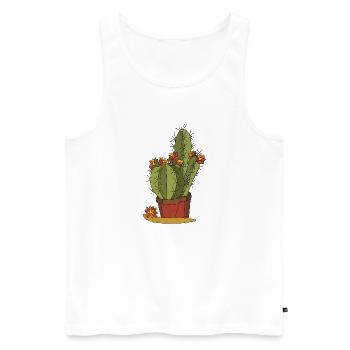 Flowers - Men's Premium Organic Tank Top - white - Front - Michal (187cm)