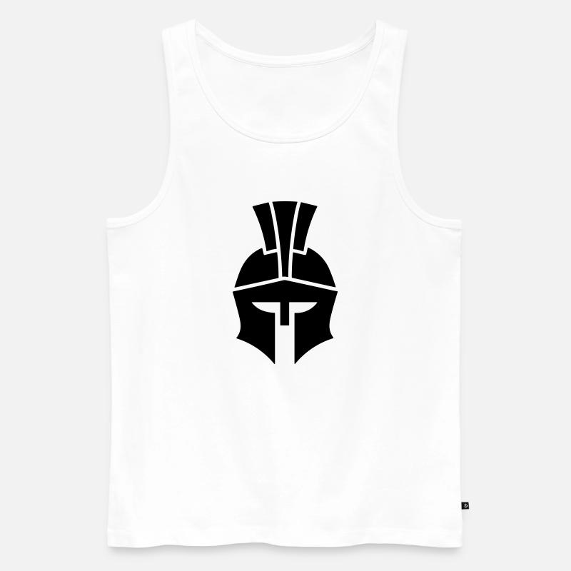 Spartanischer Helm - Männer Premium Bio Tank Top - Weiß