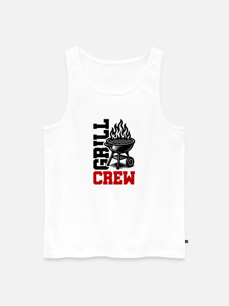 Grill Crew - Men's Premium Organic Tank Top - white