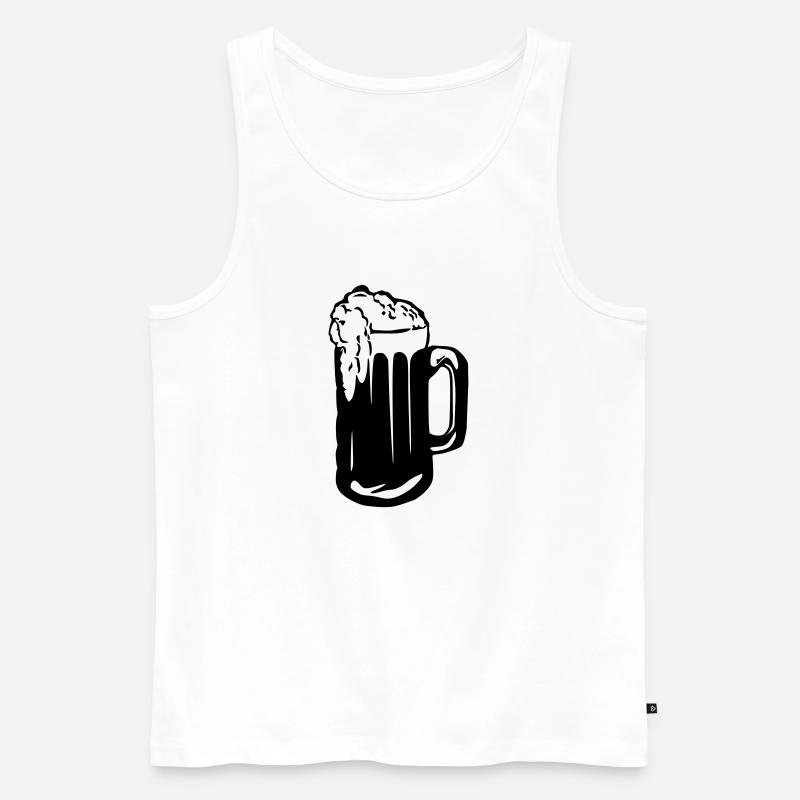 Bier - Männer Premium Bio Tank Top - Weiß