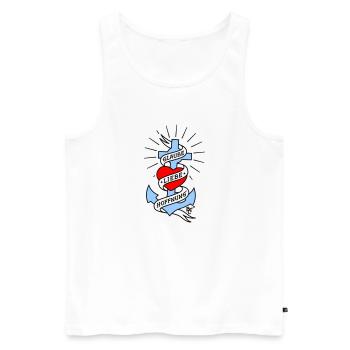 Glaube Liebe Hoffnung tall colored - Männer Premium Bio Tank Top - Weiß - Vorne - AI Model Male 178 light (178cm)