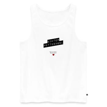 Echter Pottbengel - Männer Premium Bio Tank Top - Weiß - Vorne - Michal (187cm)