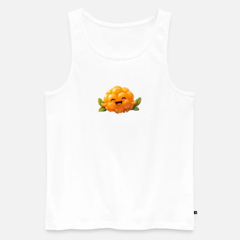 Fröhliche Moltebeere - Geschenk des Weiten Nordens - Männer Premium Bio Tank Top - Weiß