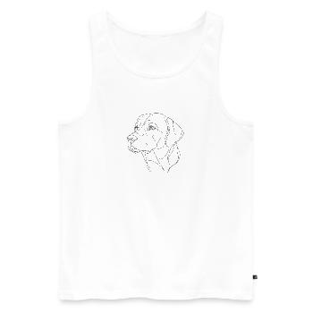 Dog Line Art Line Drawing Apenzeller - Men's Premium Organic Tank Top - white - Front - AI Model Male 178 light (178cm)