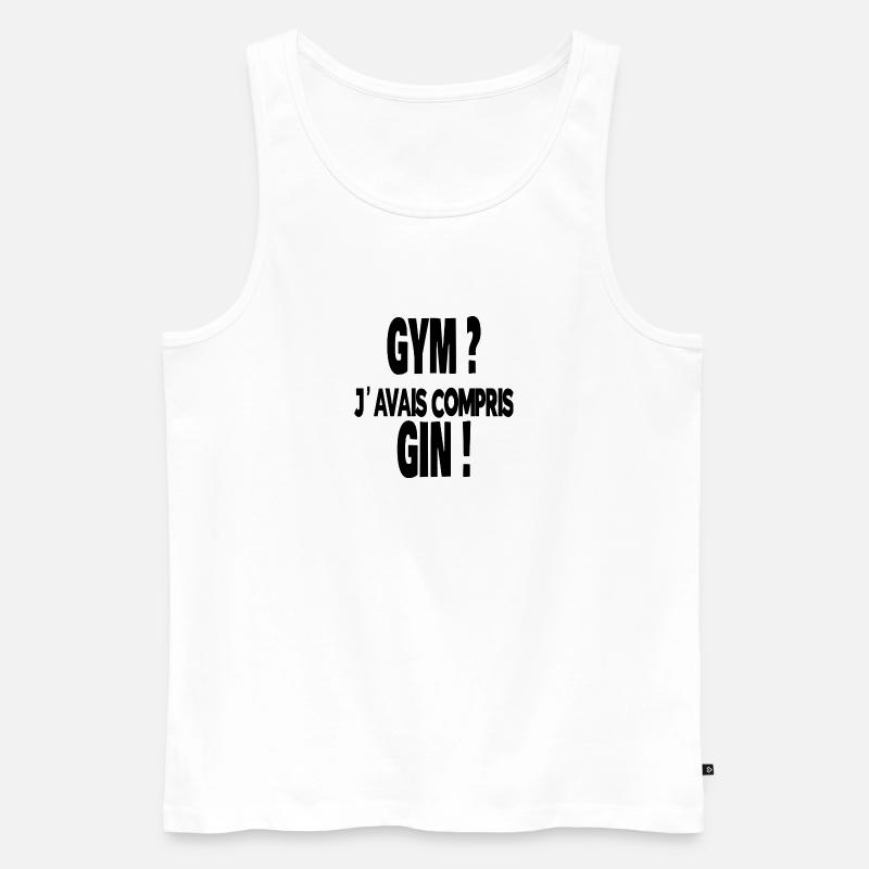 gym ? j'avais compris gin ! - Débardeur bio Premium Homme - blanc