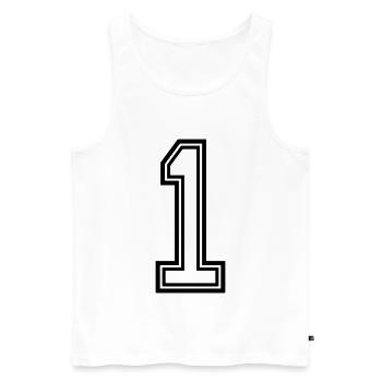 1 Zahl symbol - Männer Premium Bio Tank Top - Weiß - Vorne - Michal (187cm)