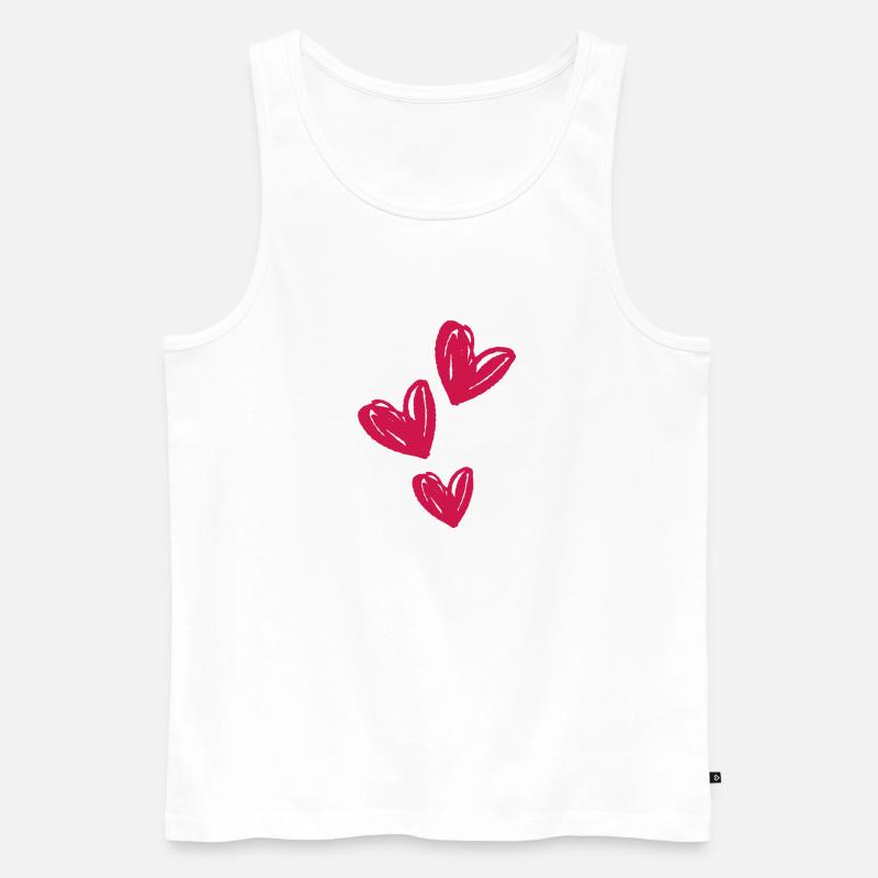 Herzen Liebe Symbol - Männer Premium Bio Tank Top - Weiß