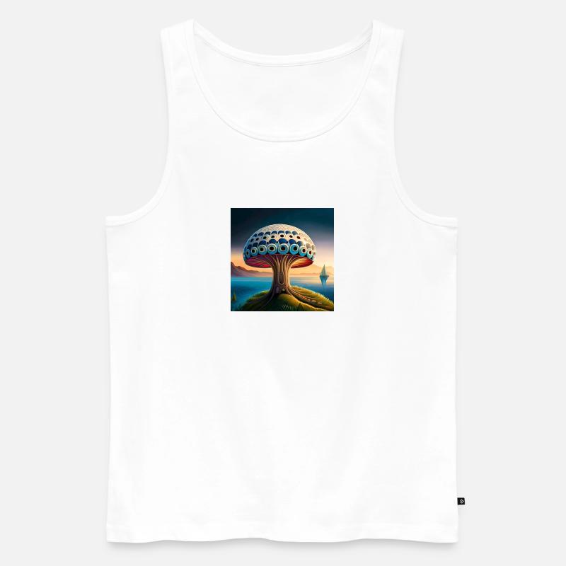Mushroom comic - Männer Premium Bio Tank Top - Weiß