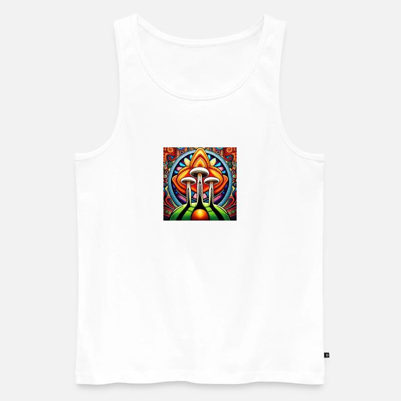 Mushroom comic - Männer Premium Bio Tank Top - Weiß