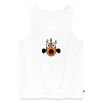 Panic Fish - Men's Premium Organic Tank Top - white - Front - AI Model Male 178 light (178cm)