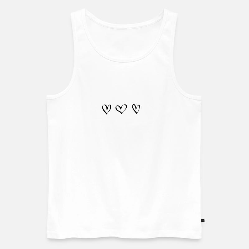 Herzen Geschenk Idee - Männer Premium Bio Tank Top - Weiß