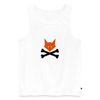 Fox N´ Bones - Männer Premium Bio Tank Top - Weiß - Vorne - AI Model Male 178 light (178cm)