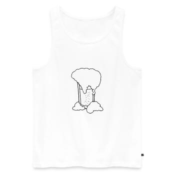 Bier Zeichnung Party Feiern schwarz - Männer Premium Bio Tank Top - Weiß - Vorne - Michal (187cm)