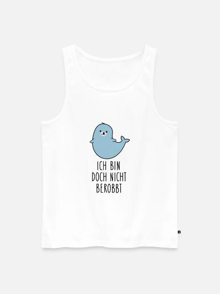 Lustige kluge Robbe - Männer Premium Bio Tank Top - Weiß
