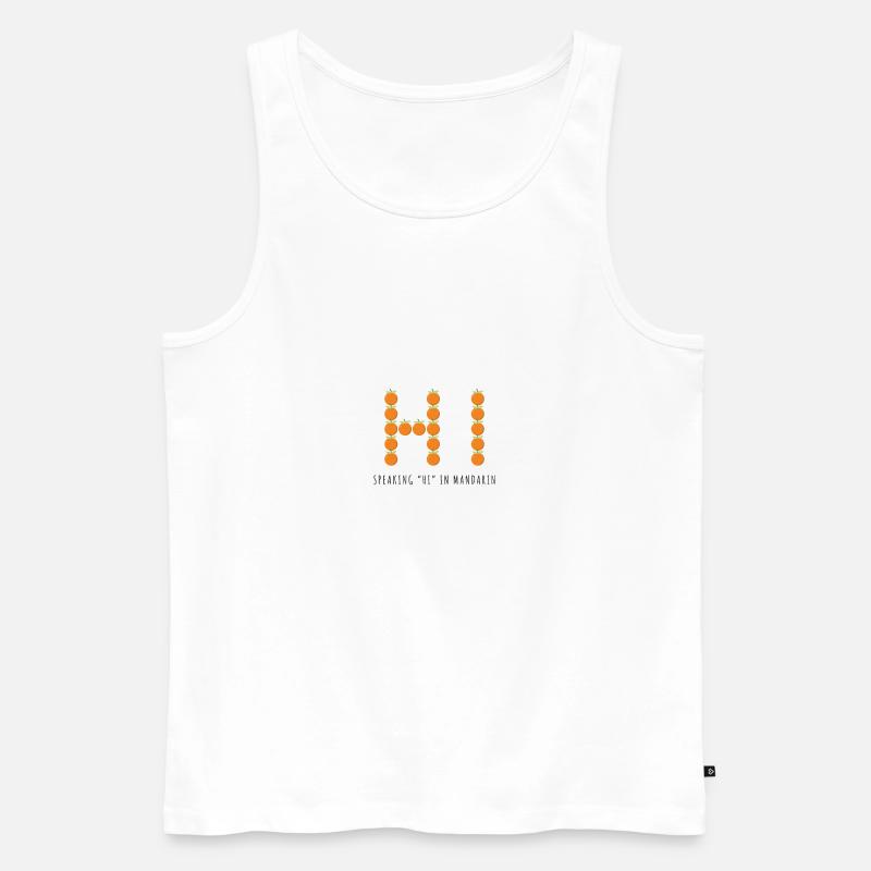 Speaking Hi In Mandarin - Männer Premium Bio Tank Top - Weiß