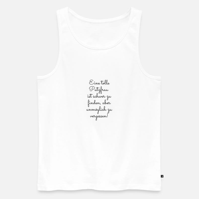 Putzfrau Geburtstagsgeschenk Abschied - Männer Premium Bio Tank Top - Weiß